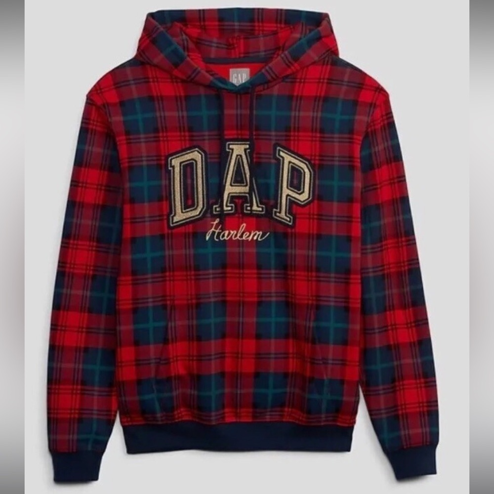 NEW Dapper Dan GAP DAP Harlem Red Plaid Tartan Hoodie Limited Edition